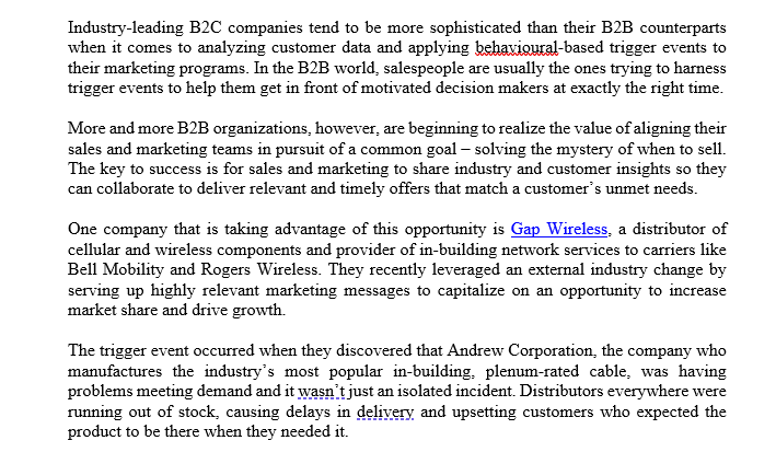 Question is Industry-leading B2C companies tend