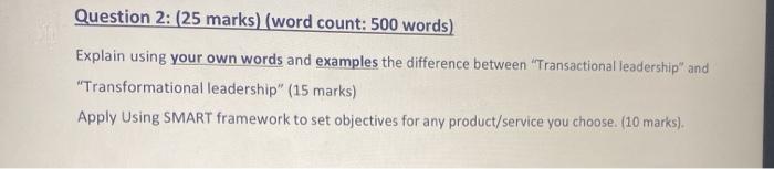Question 2: (25 marks) (word count: 500 words)