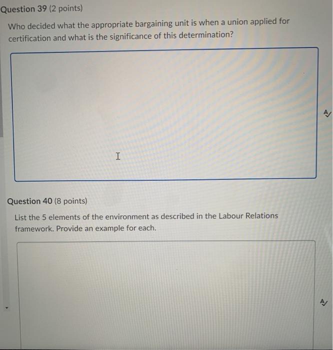 Question 39 (2 points) Who decided what the