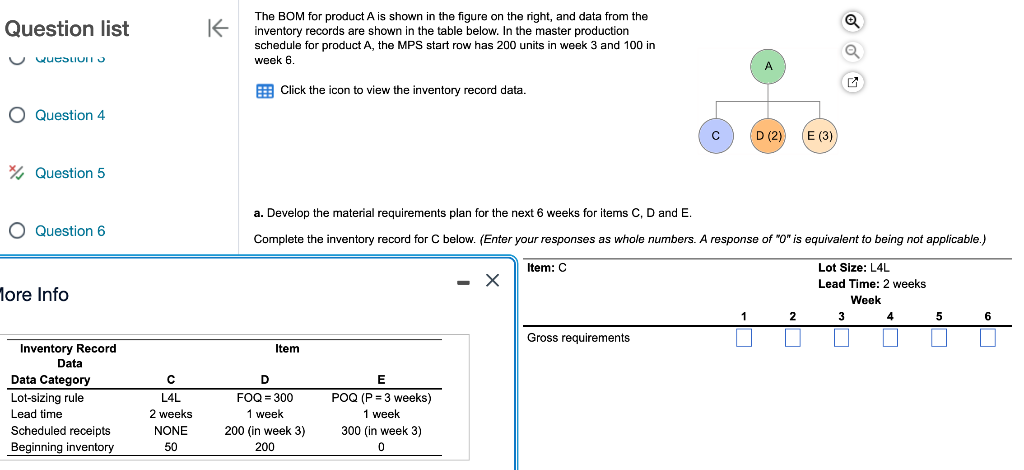 A. Develop the material requirements plan for the