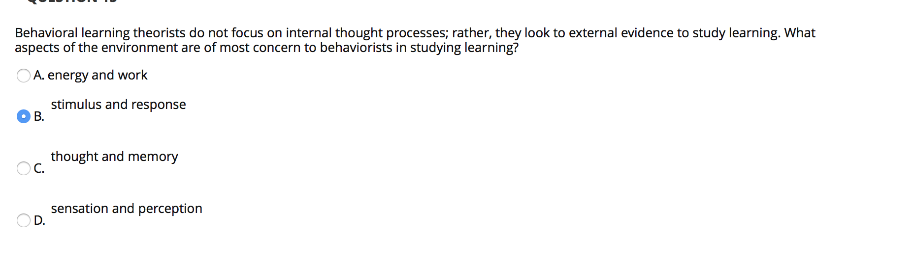 Answer the following consumer behavior question: