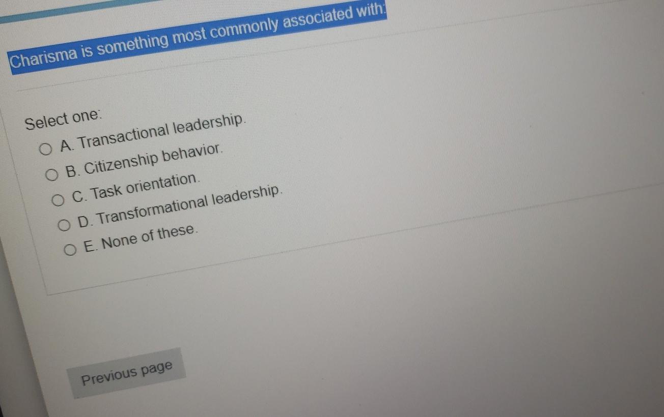 Charisma is something most commonly associated