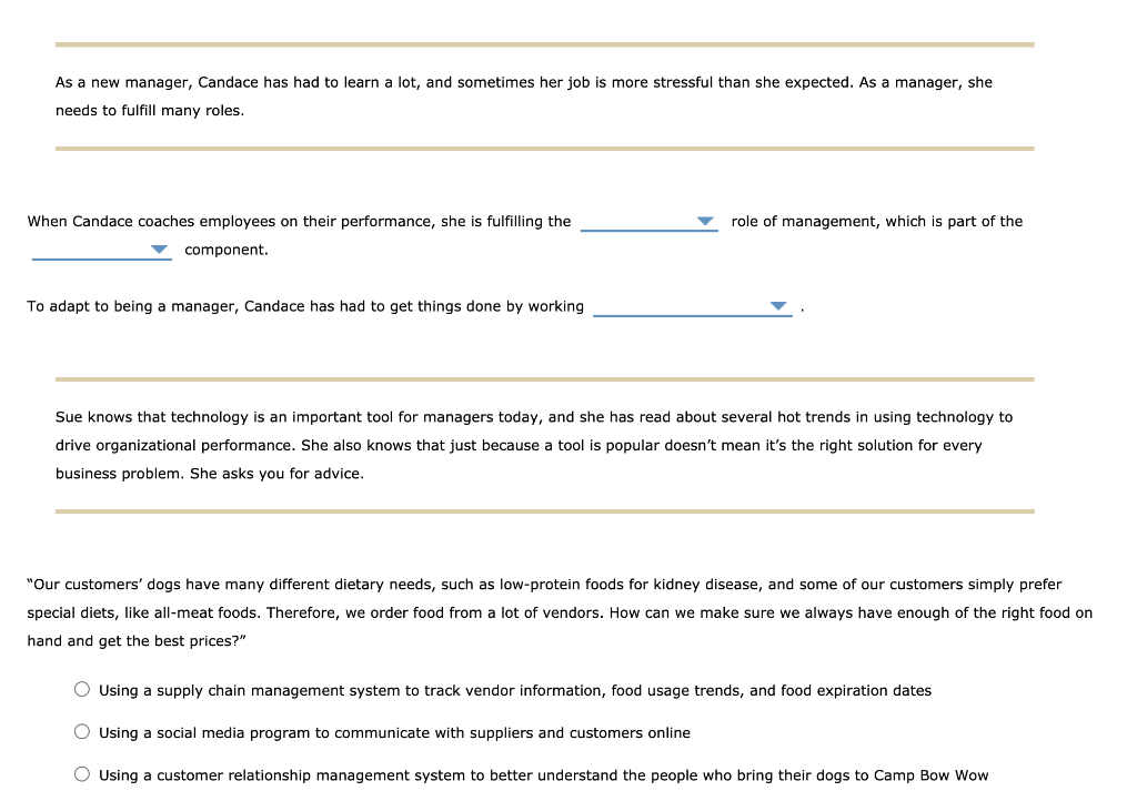 For each proposed management activity, indicate