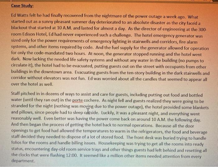 Case Study: Ed Watts felt he had finally