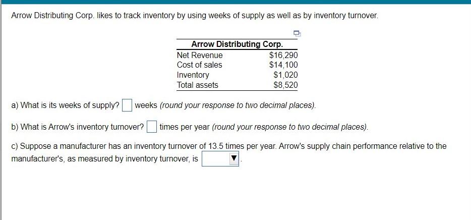 Arrow Distributing Corp. likes to track inventory