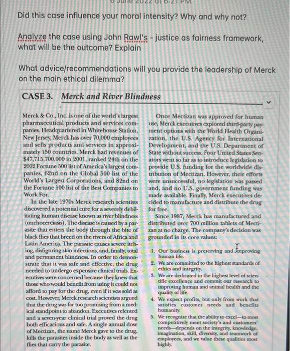 PM Did this case influence your moral intensity?