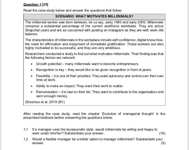 Question 1 (25) Read the case study below and