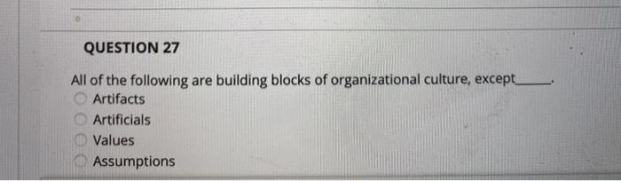 QUESTION 27 All of the following are building