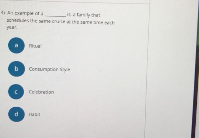 4) An example of a is, a family that schedules