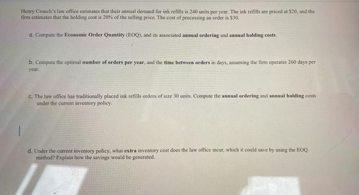 Henry Crouch's law office estimates that their