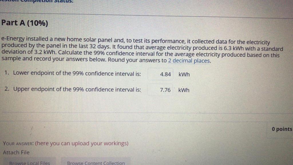 Part A (10%) e-Energy installed a new home solar