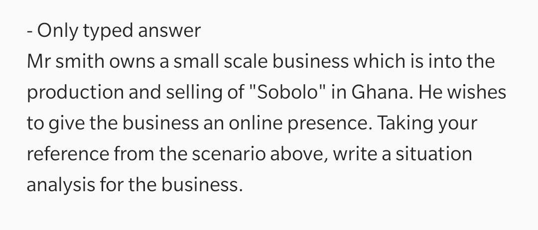 - Only typed answer Mr smith owns a small scale