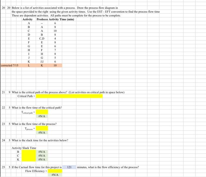 we are using excel so displaying formulas would