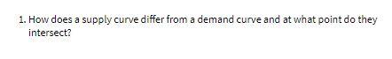 1. How does a supply curve differ from a demand