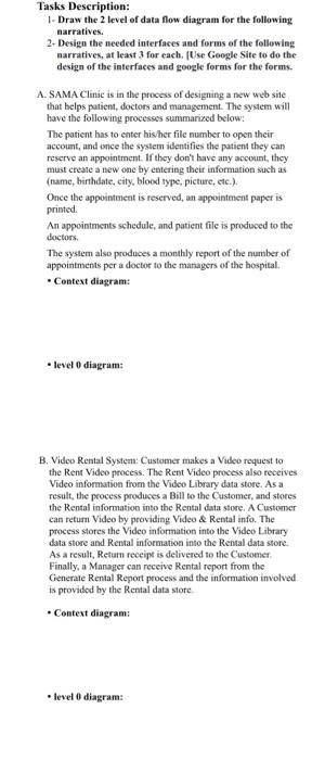 Tasks Description: - Draw the level of data flow