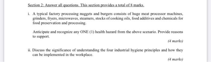 Section 2: Answer all questions. This section