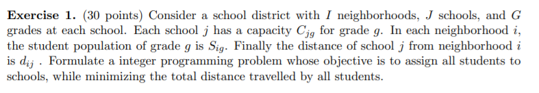 Exercise 1. (30 points) Consider a school