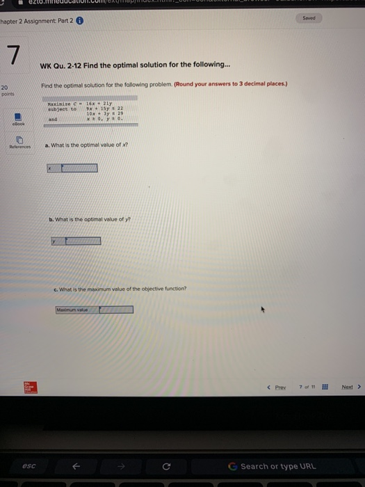 Seved hapter 2 Assignment Part 2 7 WK Qu. 2-12