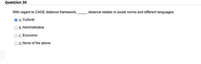 Question 34 distance relates to social norms and