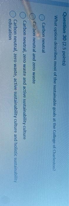 Pag Question 29 (2.5 points) What are some the