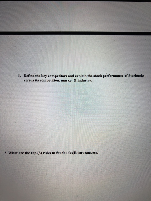1. Define the key competitors and explain the