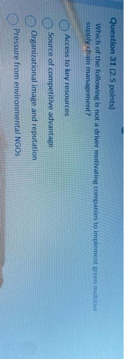 Pag Question 29 (2.5 points) What are some the