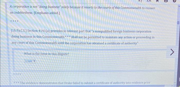 can you help me with facts, issue, rule, analysis