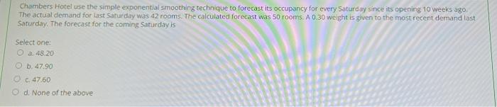 Chambers Hotel use the simple exponential