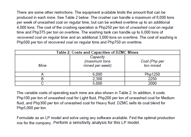 Linear Programming Dragonball Z Mines Corporation