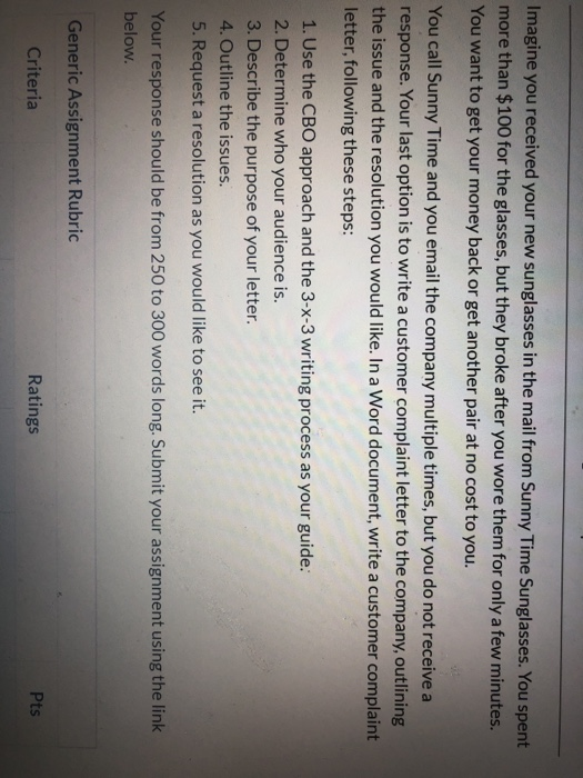 please type the answer Imagine you received your