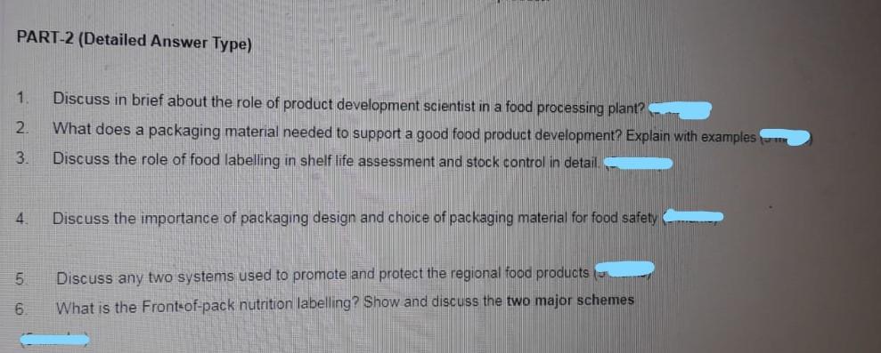 PART-2 (Detailed Answer Type) 1 2. Discuss in