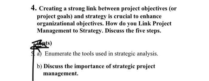 4. Creating a strong link between project