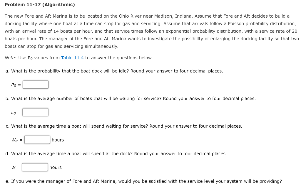 Problem 11-17 (Algorithmic) The new Fore and Aft