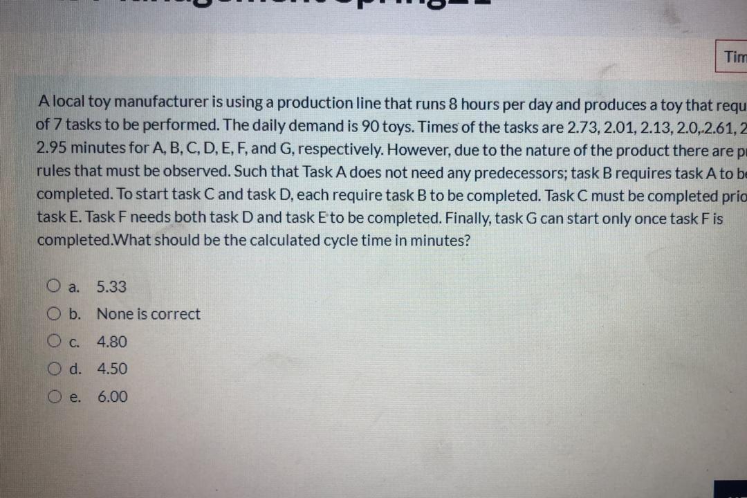 A local toy manufacturer is using a production