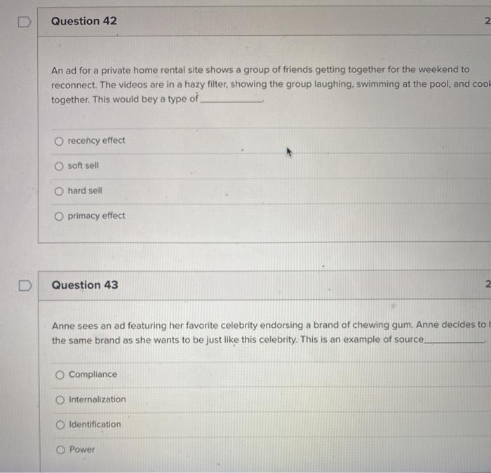 Question 42 2 An ad for a private home rental
