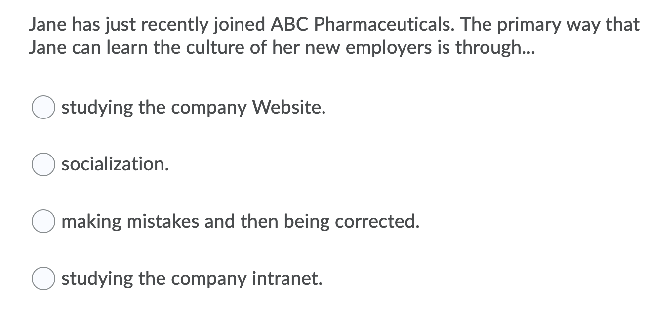 Jane has just recently joined ABC