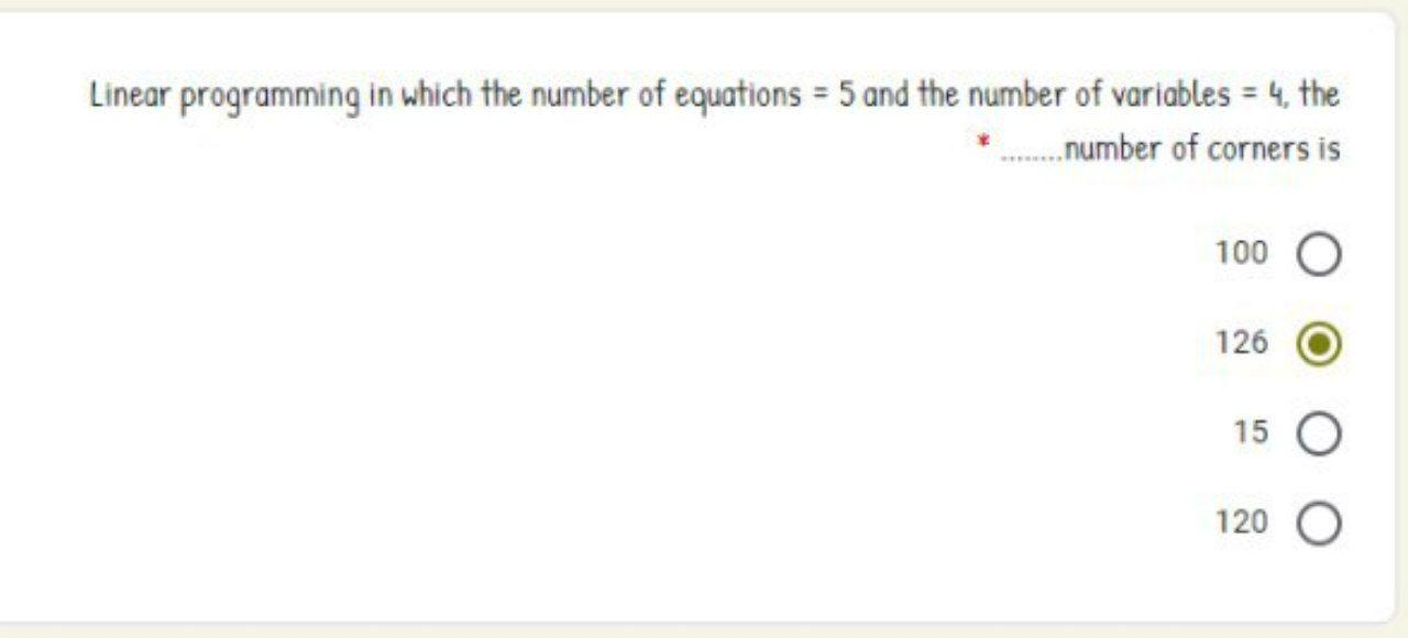 Linear programming in which the number of