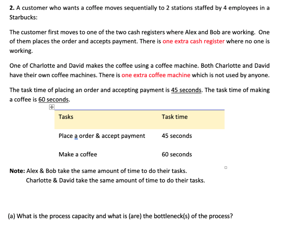 2. A customer who wants a coffee moves