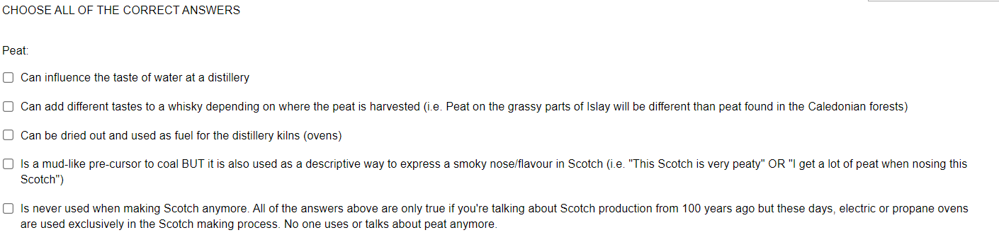 CHOOSE ALL OF THE CORRECT ANSWERS Peat: Can