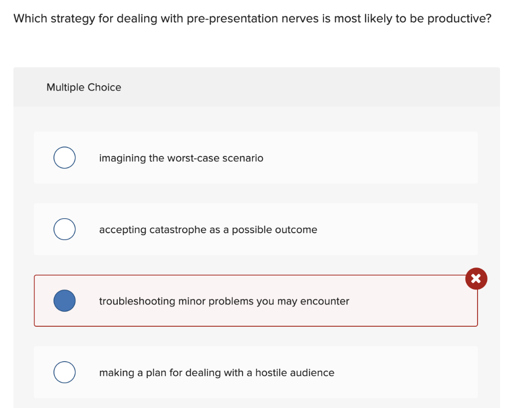 Which strategy for dealing with pre-presentation