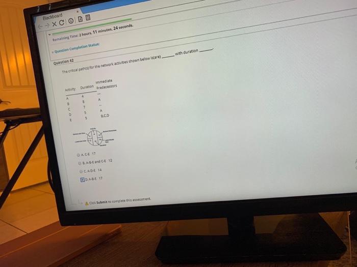 Blackboard - - X 0 0 emaining Time 2 hours 11