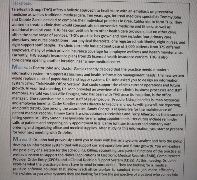 Background TeleHealth Group (THG) offers a