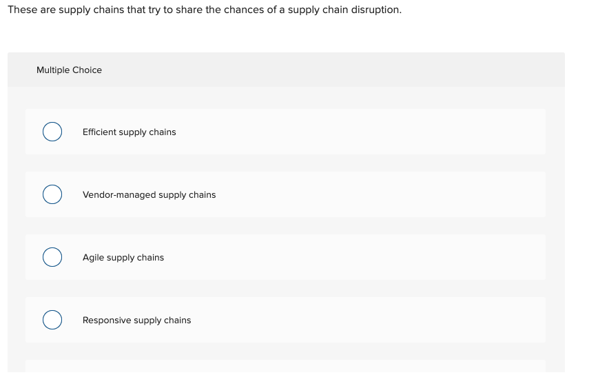 These are supply chains that try to share the