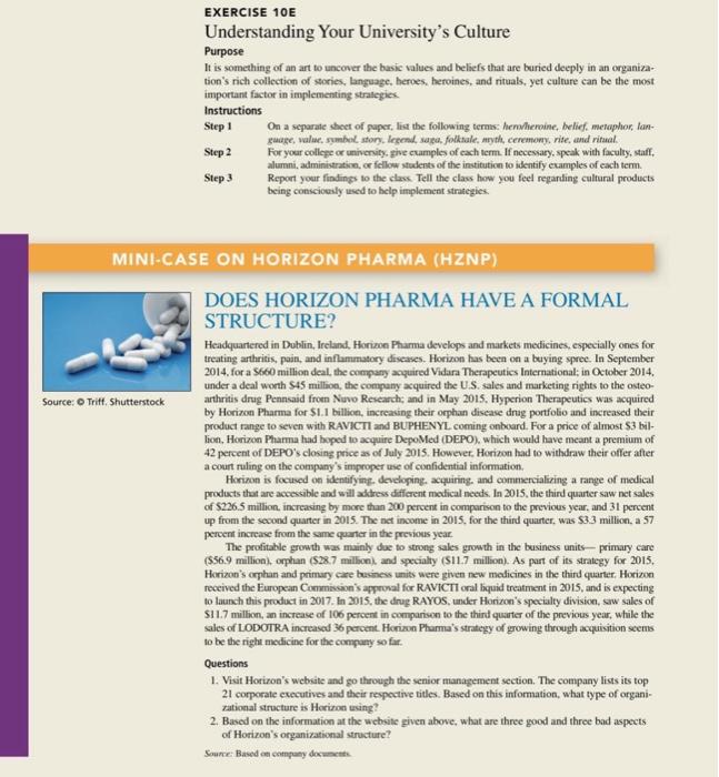 EXERCISE 10E Understanding Your University's