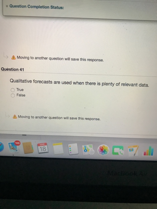 -> Moving to another question will save this