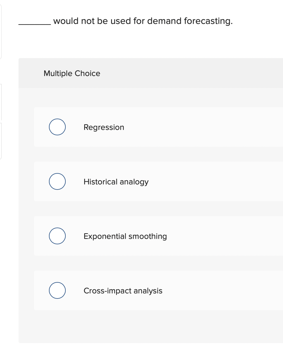 What is the correct answer? would not be used for