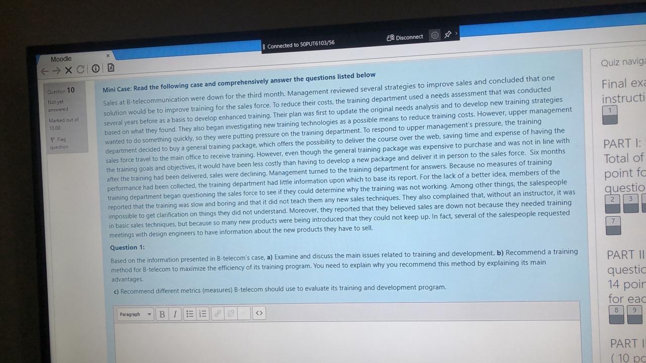 E Disconnect Connected to 50PUT6103/56 Moodle XC