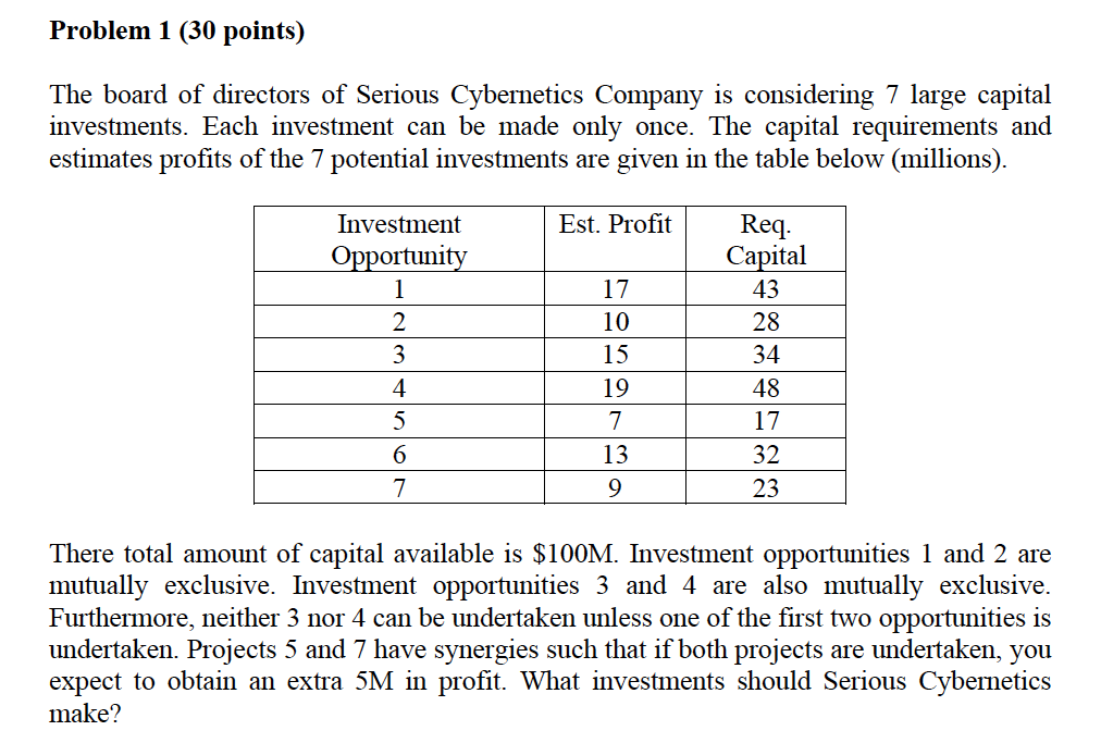 Please formulate a model first and solve it using