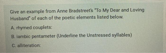 There is no Literature. Give an example from Anne