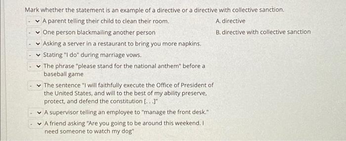 Mark whether the statement is an example of a